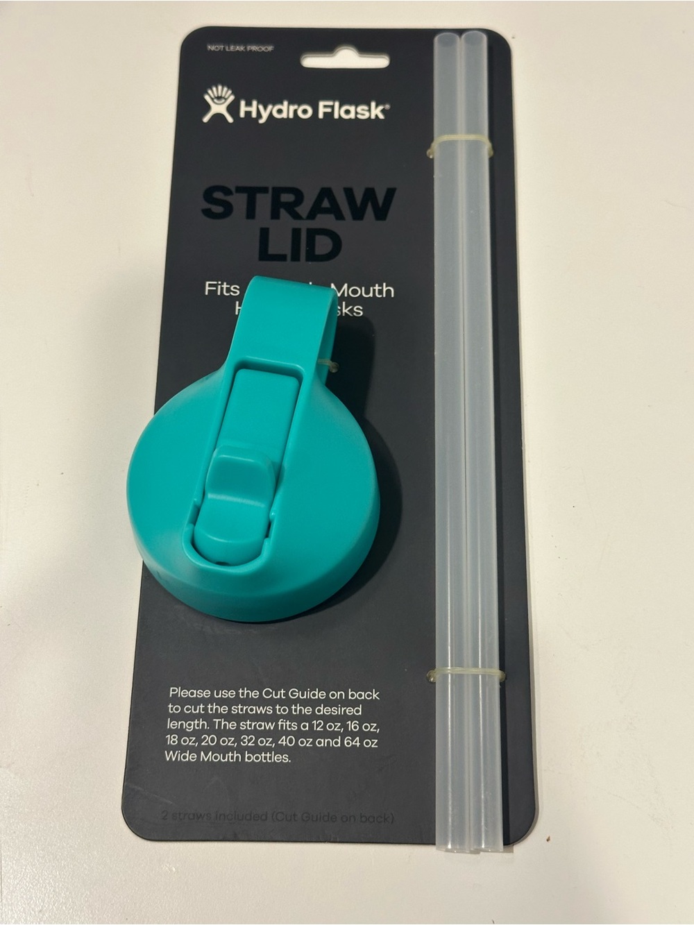 NWT Hydro Flask Lid in Teal Green with Two Straws